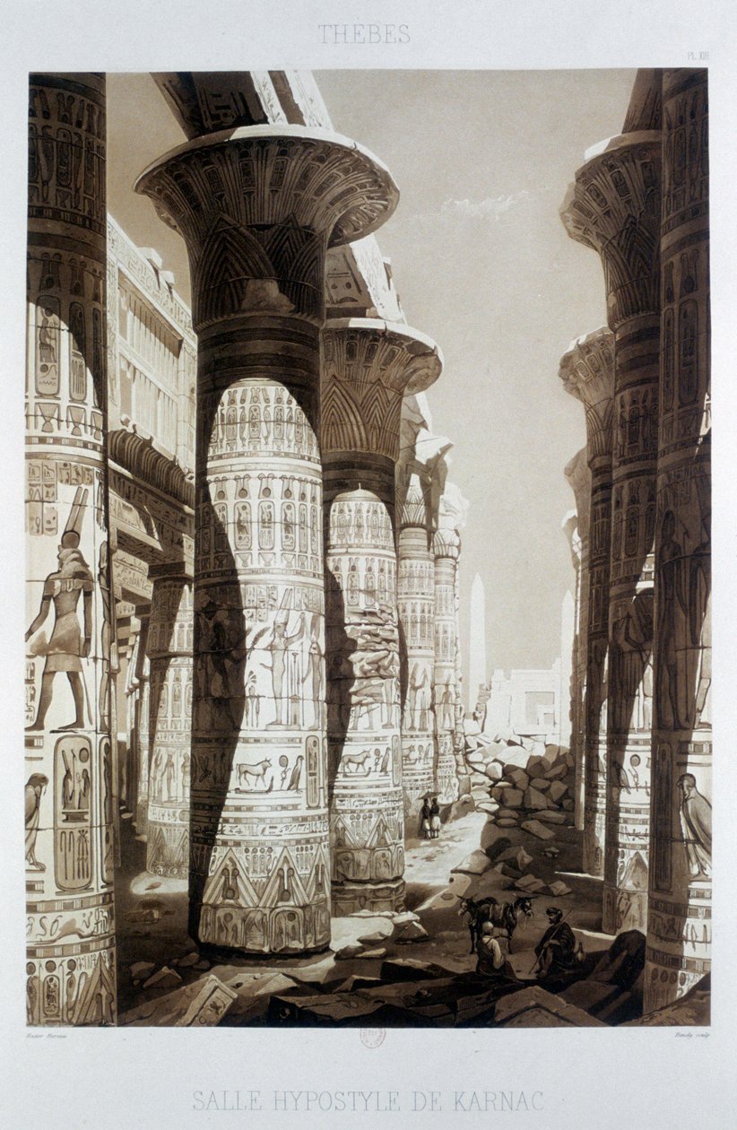 „Hypostyle Hall, Théby, Karnak“, Egypt, 1841 od Himely