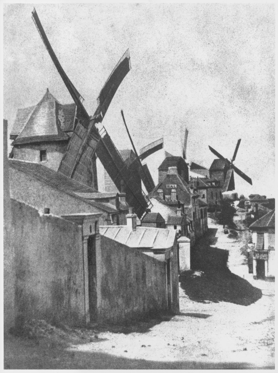 Větrné mlýny na Montmartru, c. 1870 od Hippolyte Bayard