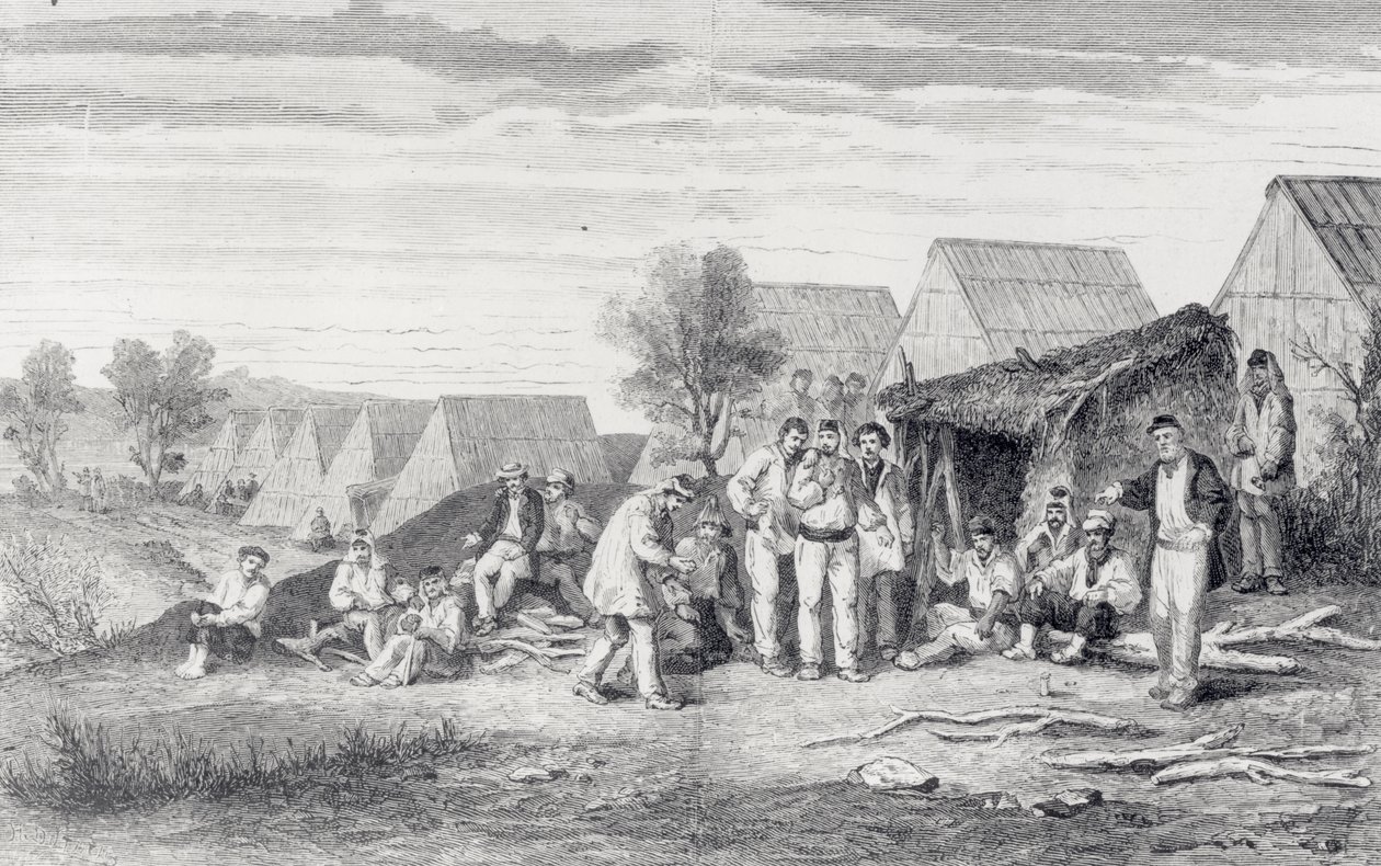 Deportee Camp na poloostrově Cros, Nová Kaledonie, 1873 od Hippolyte Dutheil