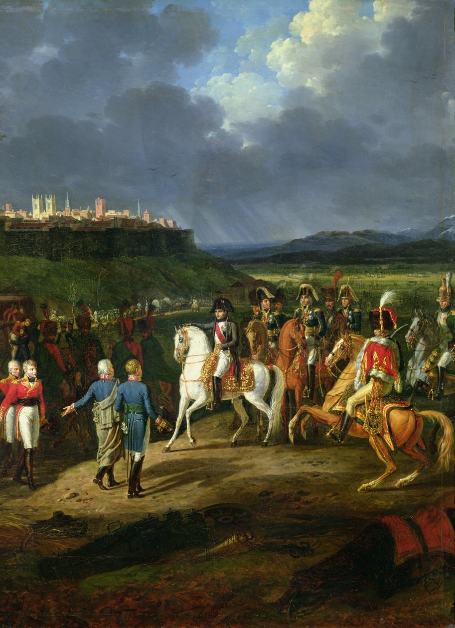 Angličtí zajatci v Astorze byli prezentováni Napoleonu Bonapartovi (1769-1821) v roce 1809, 1810 (detail 176236) od Hippolyte Lecomte