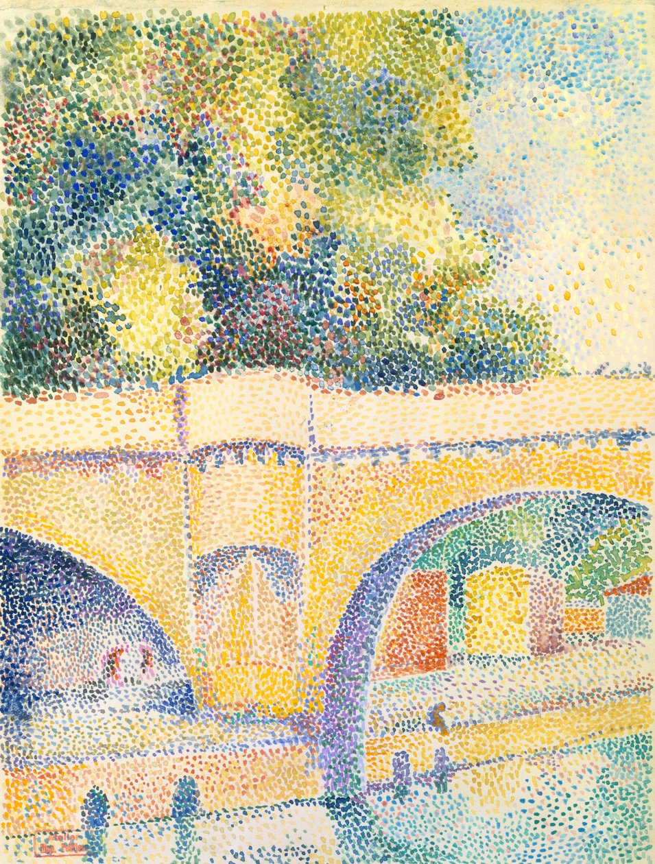 Le Pont Neuf, cca 1912-14 (wc a kvaš na papíře) od Hippolyte Petitjean