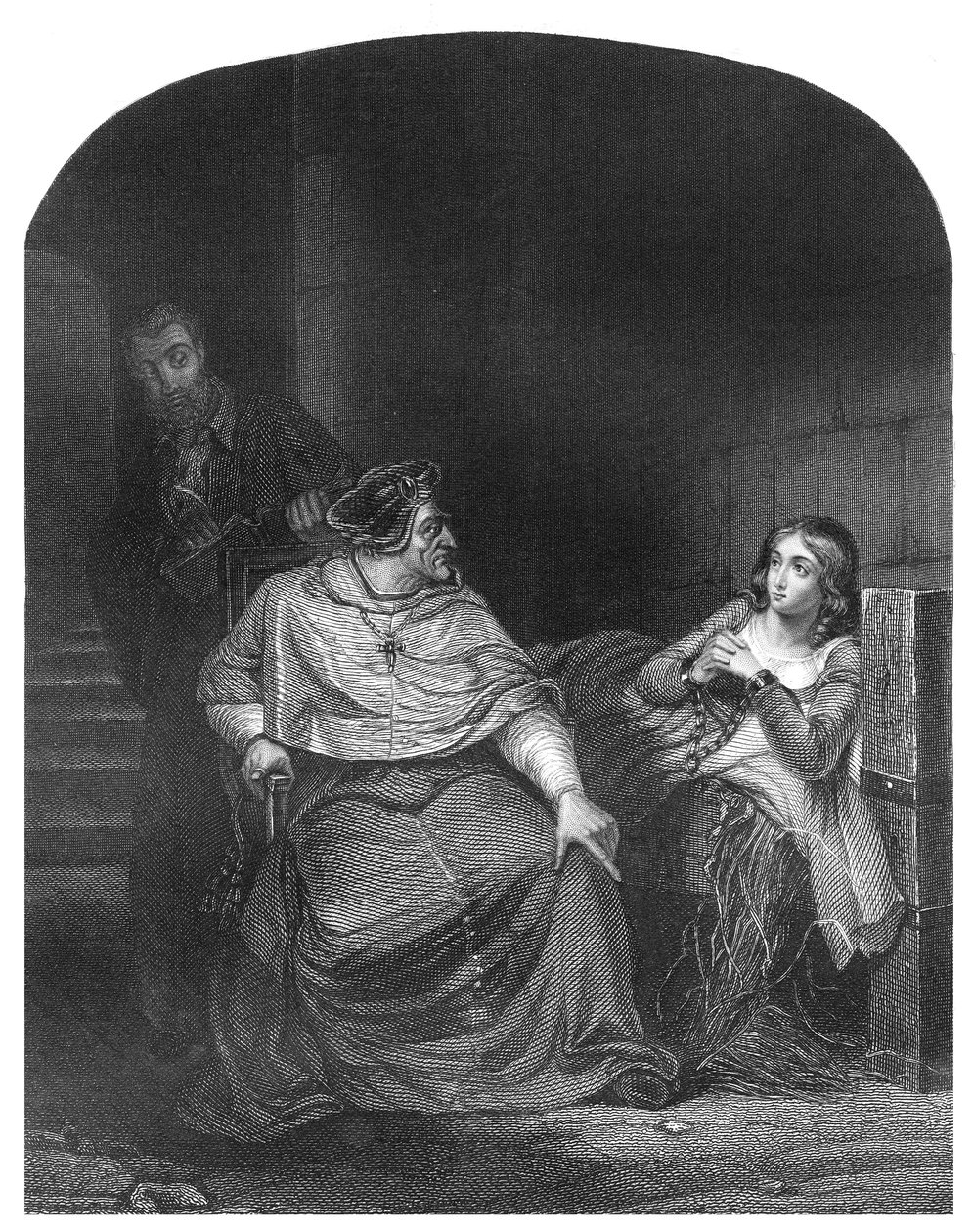 Johanku z Arku vyslýchá biskup z Winchesteru od Hippolyte Delaroche