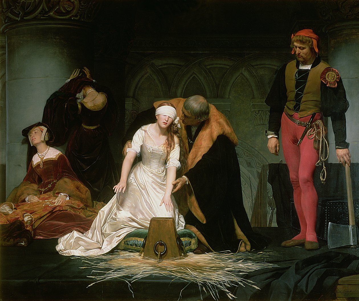 Poprava Lady Jane Grey, 1833 od Hippolyte Delaroche