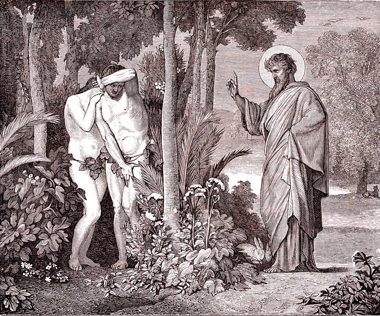 Adam a Eva od Hippolyte Flandrin