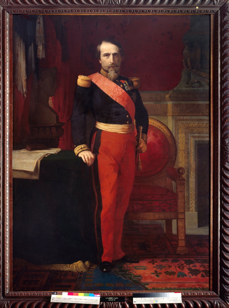 Portrait en pied de Napoleon III (1808-1873) Malba od Hippolitha Flandrina (1809-1864). 1862. Rozm. 2,12 x 1,47. Musee du Chateau, Compiegne - celovečerní portrét Napoleona III. (1808-1873). Obraz Hippolita Flandrina (1809-1864). 1862. 2,12 x 1,47 od Hippolyte Flandrin