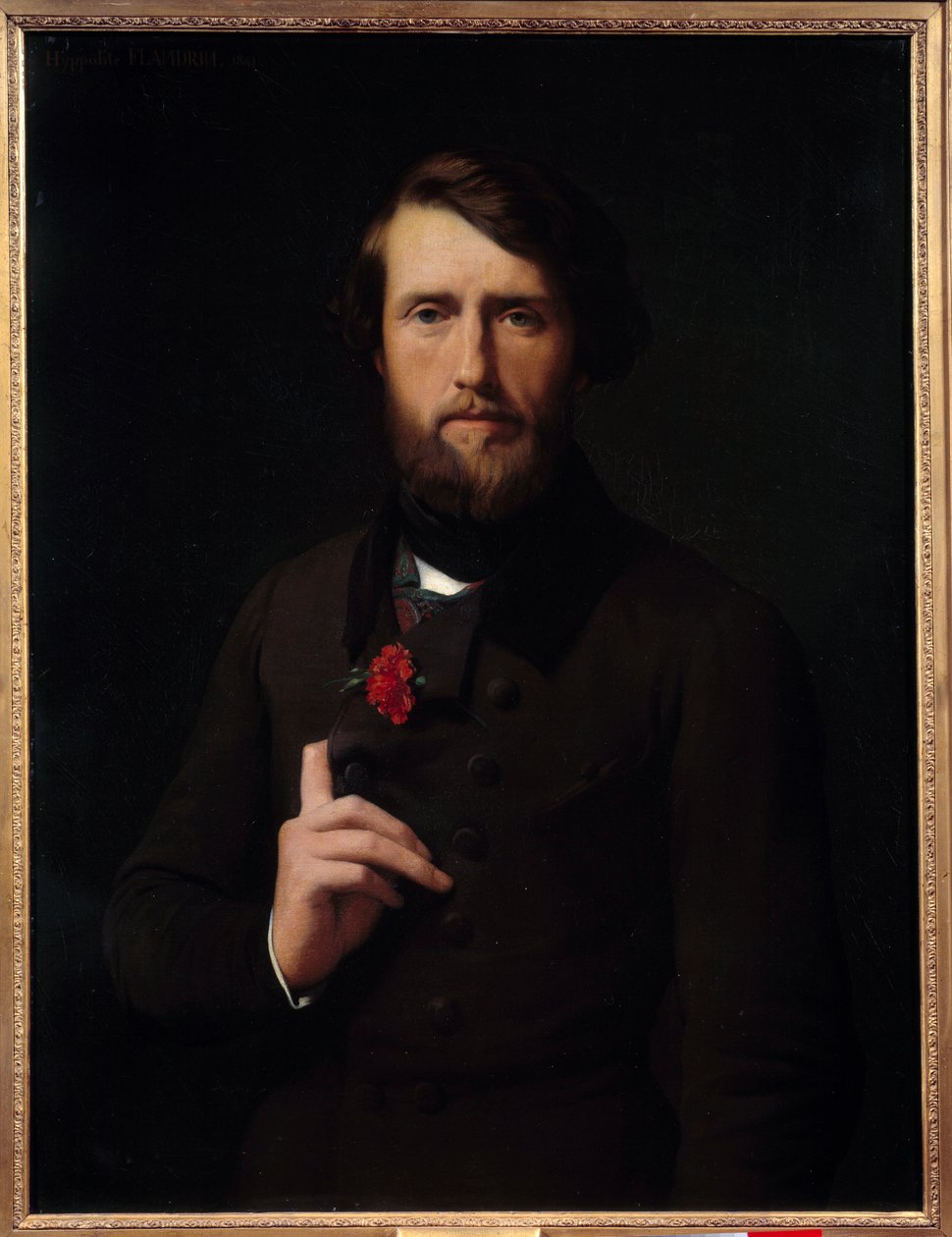 Portrét hraběte Felixe z Arjuzonu (1800-1874) Obraz od Hippolitha Flandrina (1809-1864) 19. stol. Slunce 0,83x0,64 m od Hippolyte Flandrin