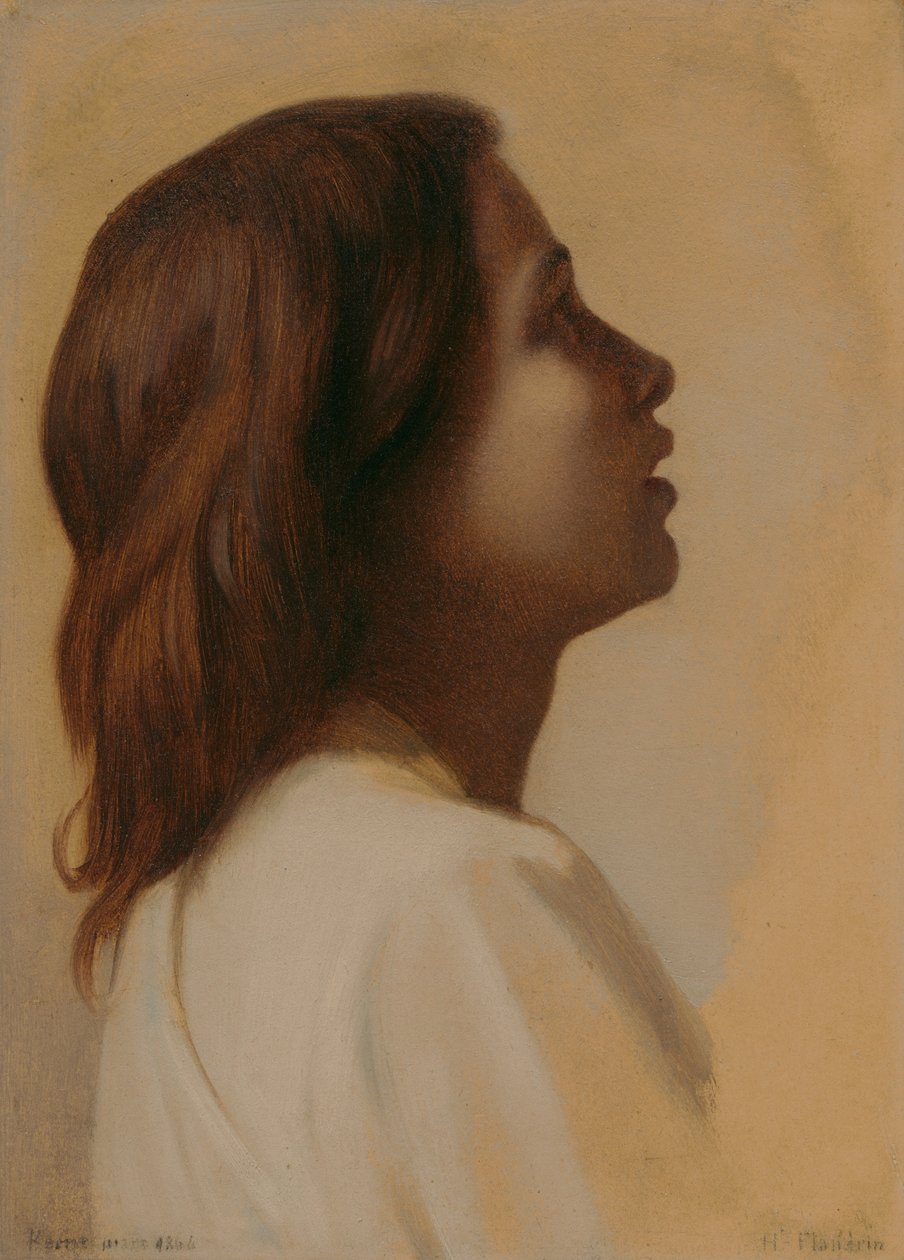 Studie kojence, hlava anděla od Hippolyte Flandrin