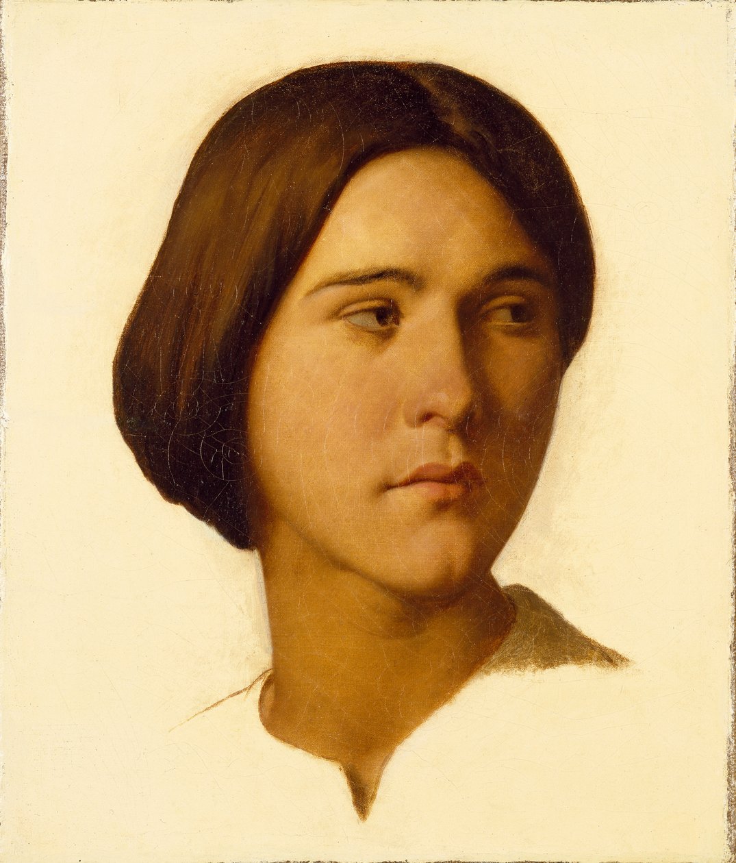 Hlava mladé ženy, 40. léta 19. století od Hippolyte Jean Flandrin