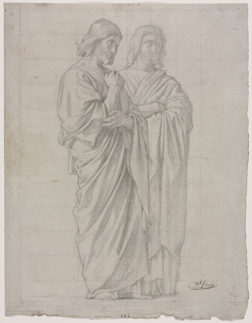 Studie dvou stojících postav pro levou část Misie apoštolů, 1860. od Hippolyte Jean Flandrin