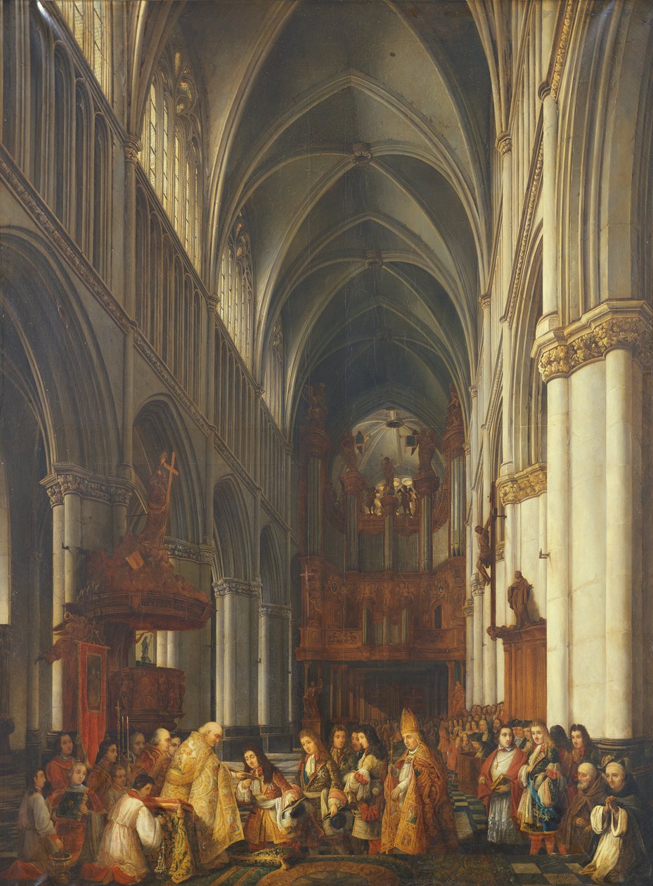 Vchod Ludvíka XIV. (1638-1715) do katedrály Saint-Omer, 1839 od Hippolyte Joseph Cuvelier