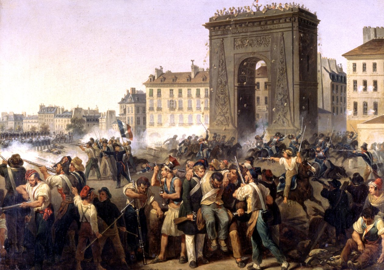 Útok na bránu Saint Denis, obraz 1830 od Hippolyte Lecomte