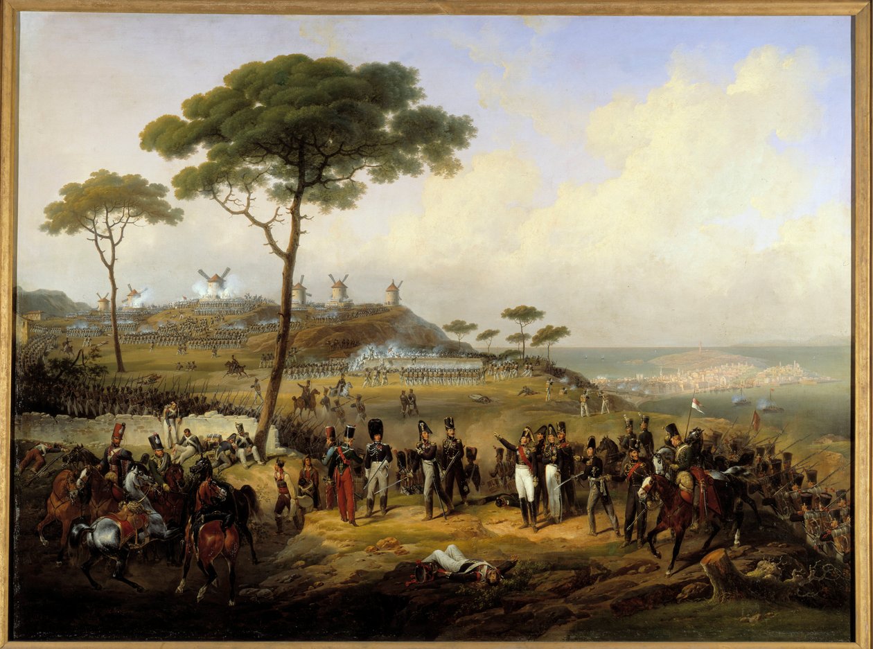 Expedice ze Španělska v roce 1823: „“ Obsazení zákopů svaté Margarity před Coruñou 5. července od Hippolyte Lecomte