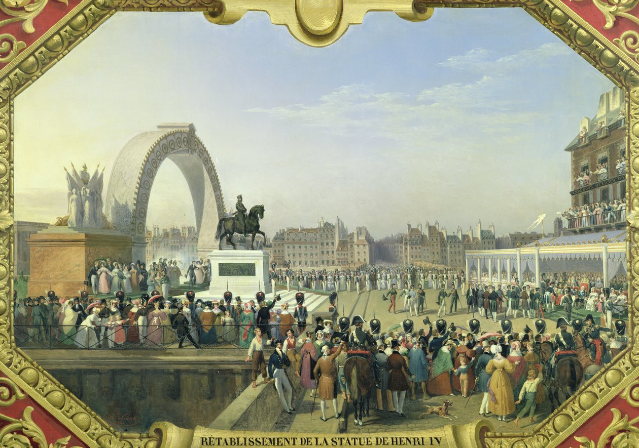 Znovuzřízení sochy Jindřicha IV. (1553-1610) na Pont Neuf, 25. srpna 1818 od Hippolyte Lecomte