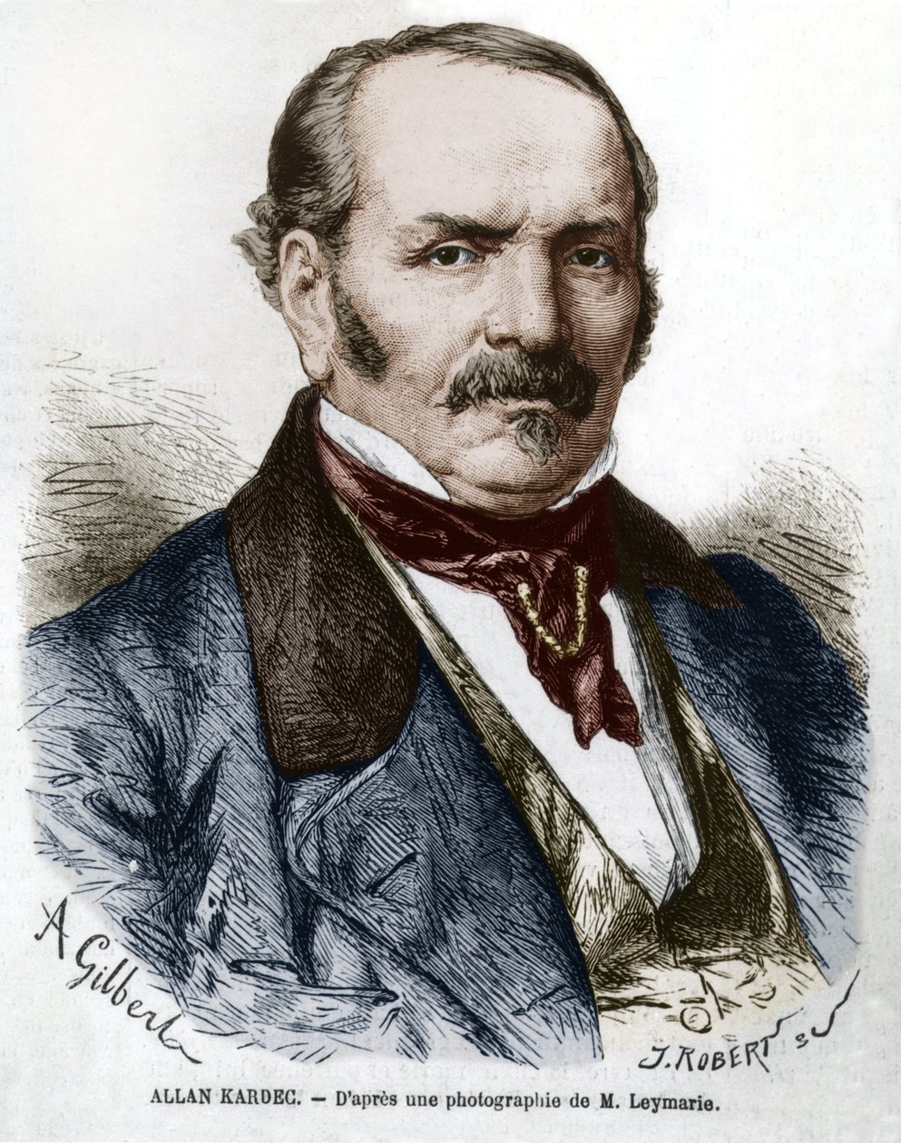 Allan Kardec (1804-1869), vlastním jménem Hippolyte Leon Denisart-Rivail, vynálezce spiritualismu ve Francii, rytina podle fotografie od Leymarie od Hippolyte Leymarie