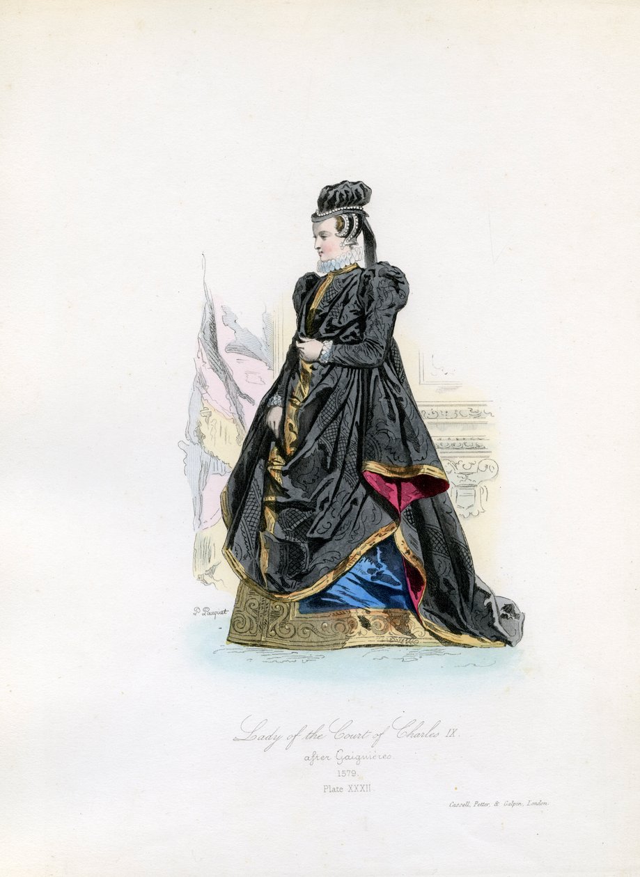 Dvorní dáma Karla IX od Hippolyte Louis and Polydore Pauquet