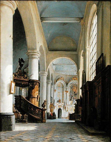 Interiér kostela svatého Denise, Saint-Omer, 1835 od Hippolyte Victor Valentin Sebron