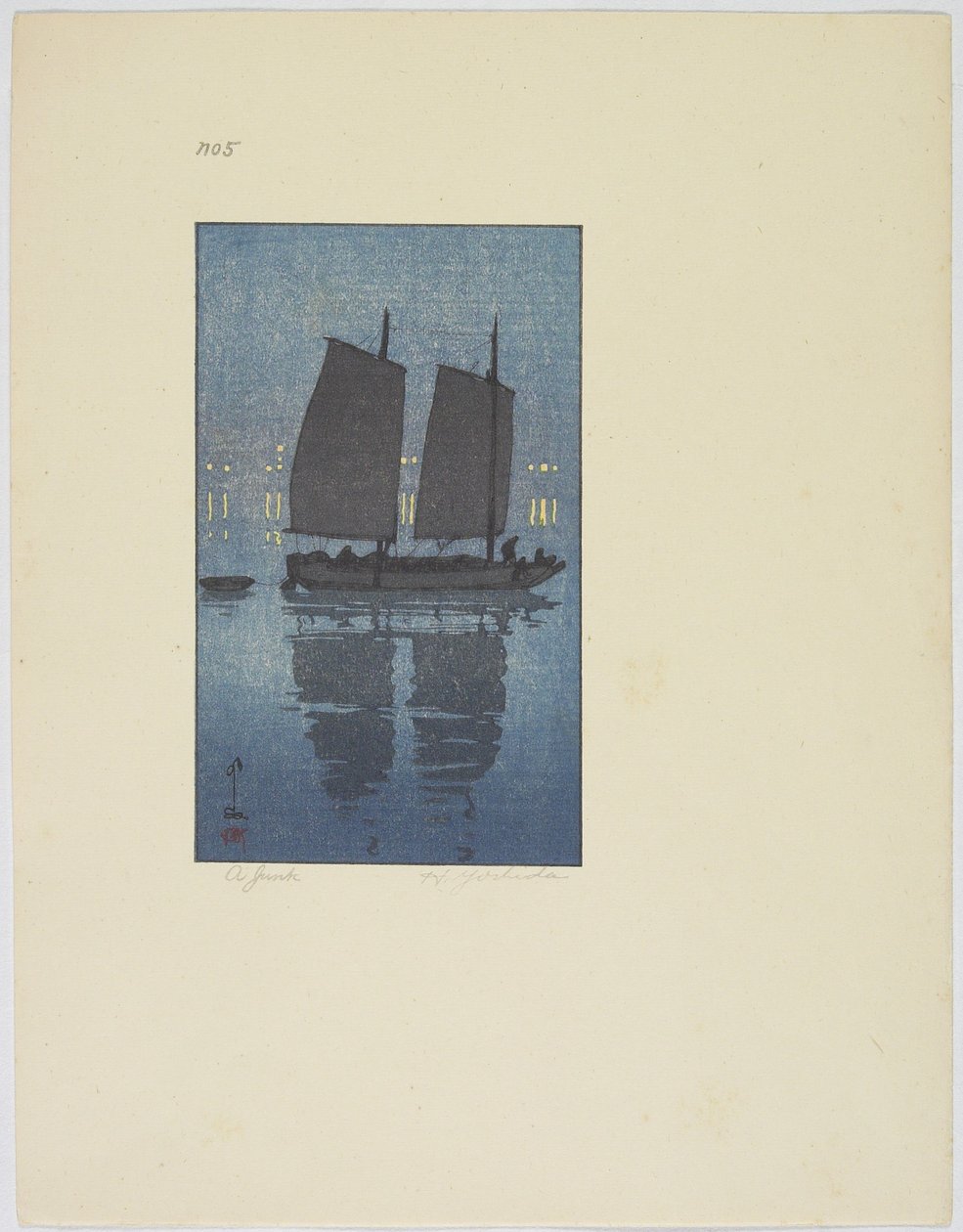 A Junk, Talíř č. 5, konec 19.-polovina 20. století od Hiroshi Yoshida