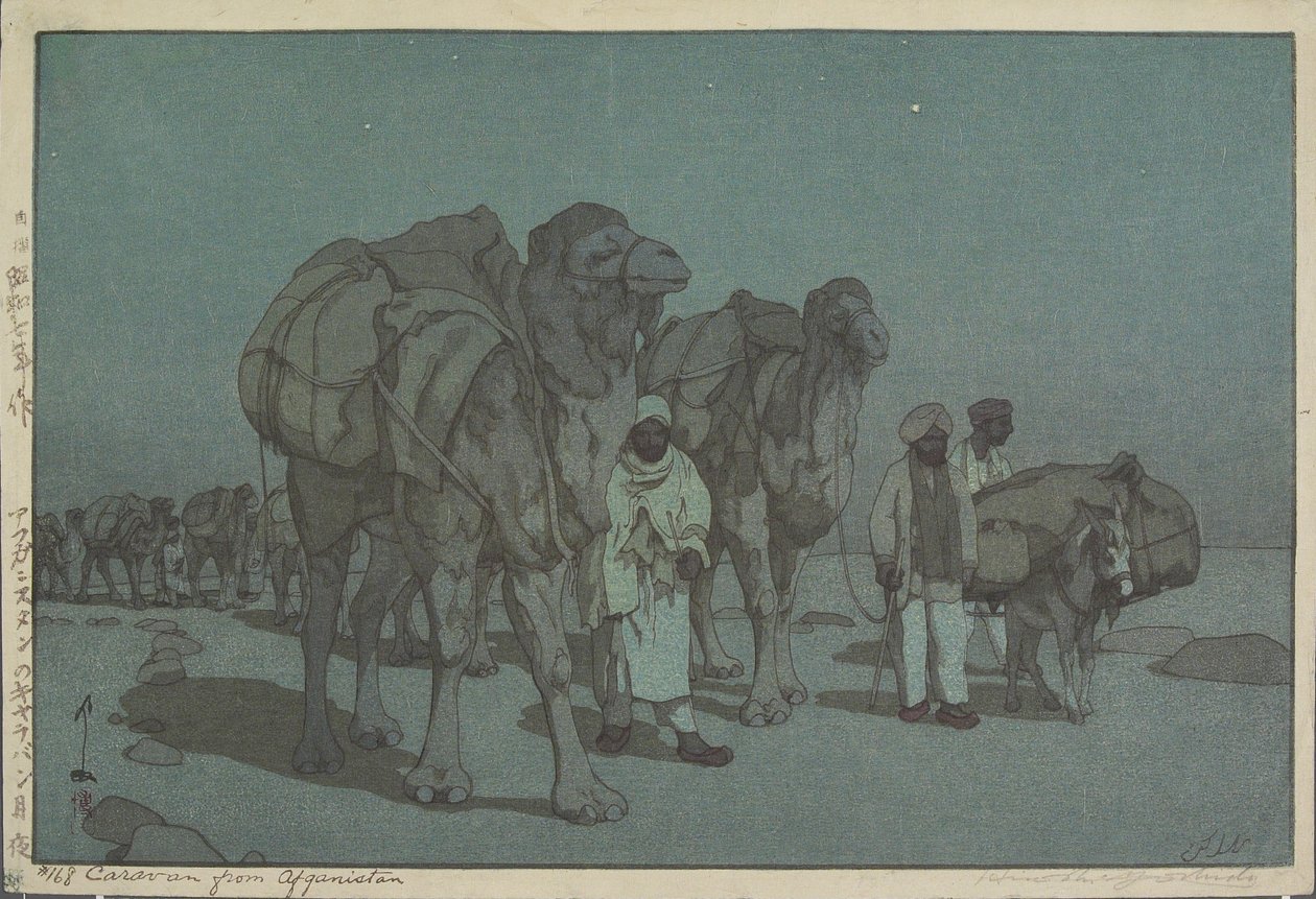 Karavana z Afghánistánu za měsíční noci od Hiroshi Yoshida