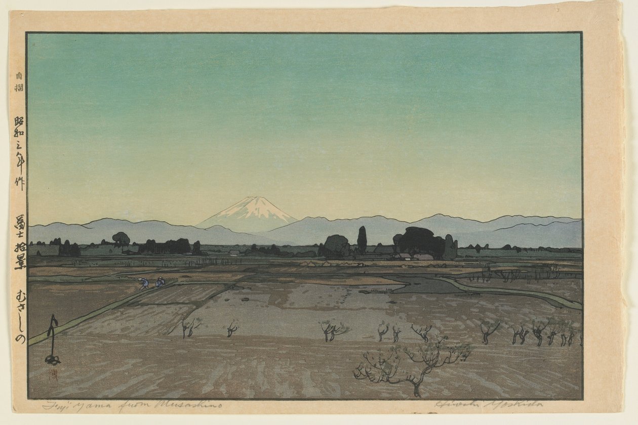 Fuji z Musashina, ze série, Deset pohledů na horu Fuji, éra Showa od Hiroshi Yoshida