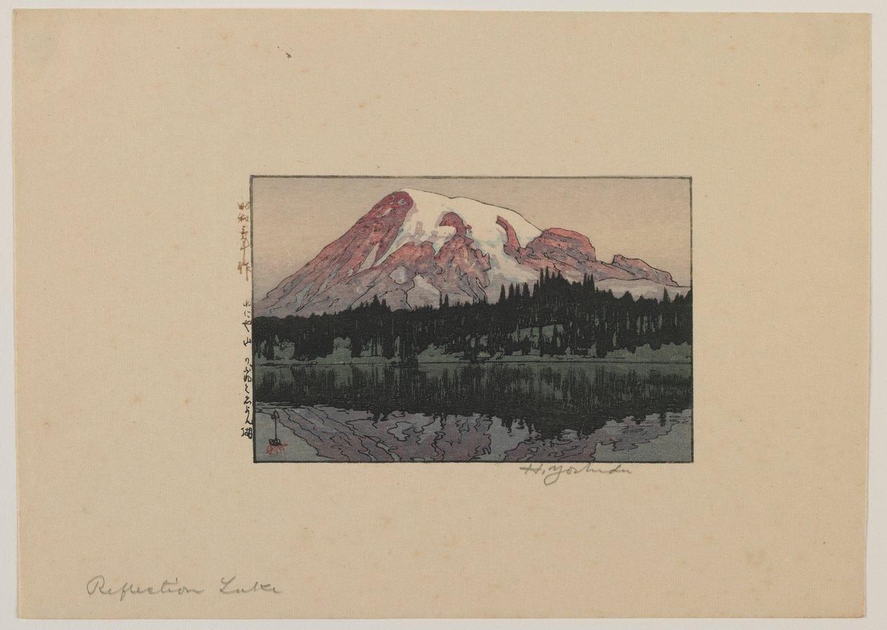Reflection Lake na Mount Rainier, Showa éra od Hiroshi Yoshida
