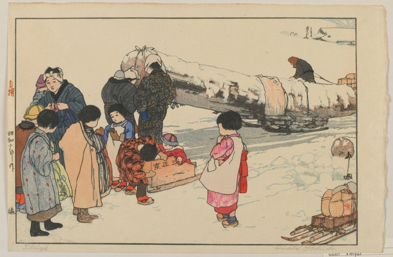 Sáně, éra Showa od Hiroshi Yoshida