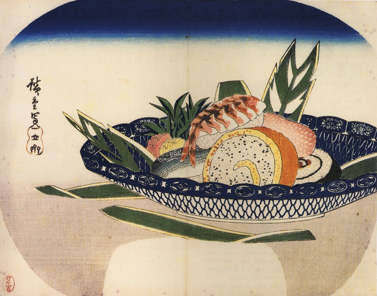 Mísa sushi od Utagawa Hiroshige