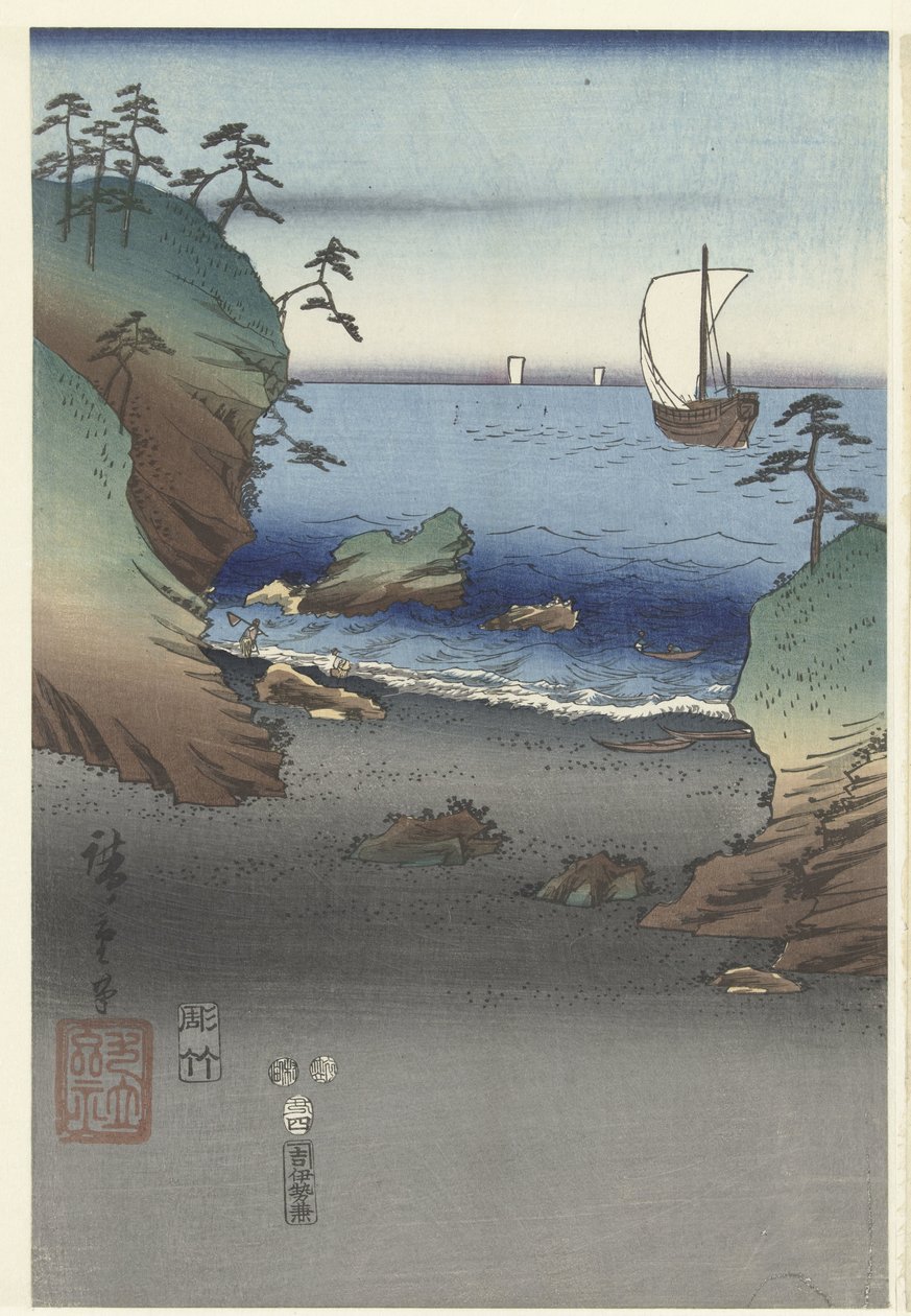 De Egante princ Genji Tesuma Furyu Genji Suma od Hiroshige (I) , Utagawa