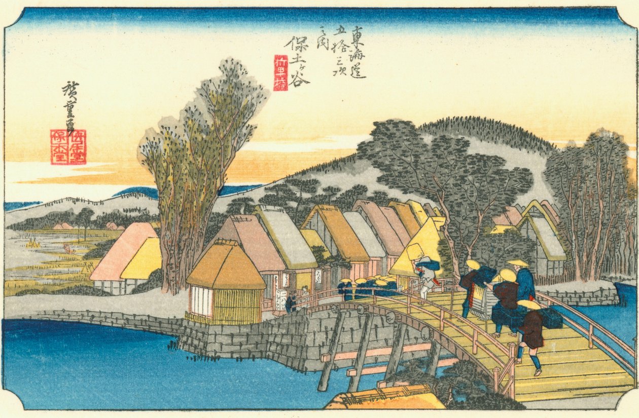 Hodogaya - vesnička na okraji města s nedalekým kopcem od Hiroshige
