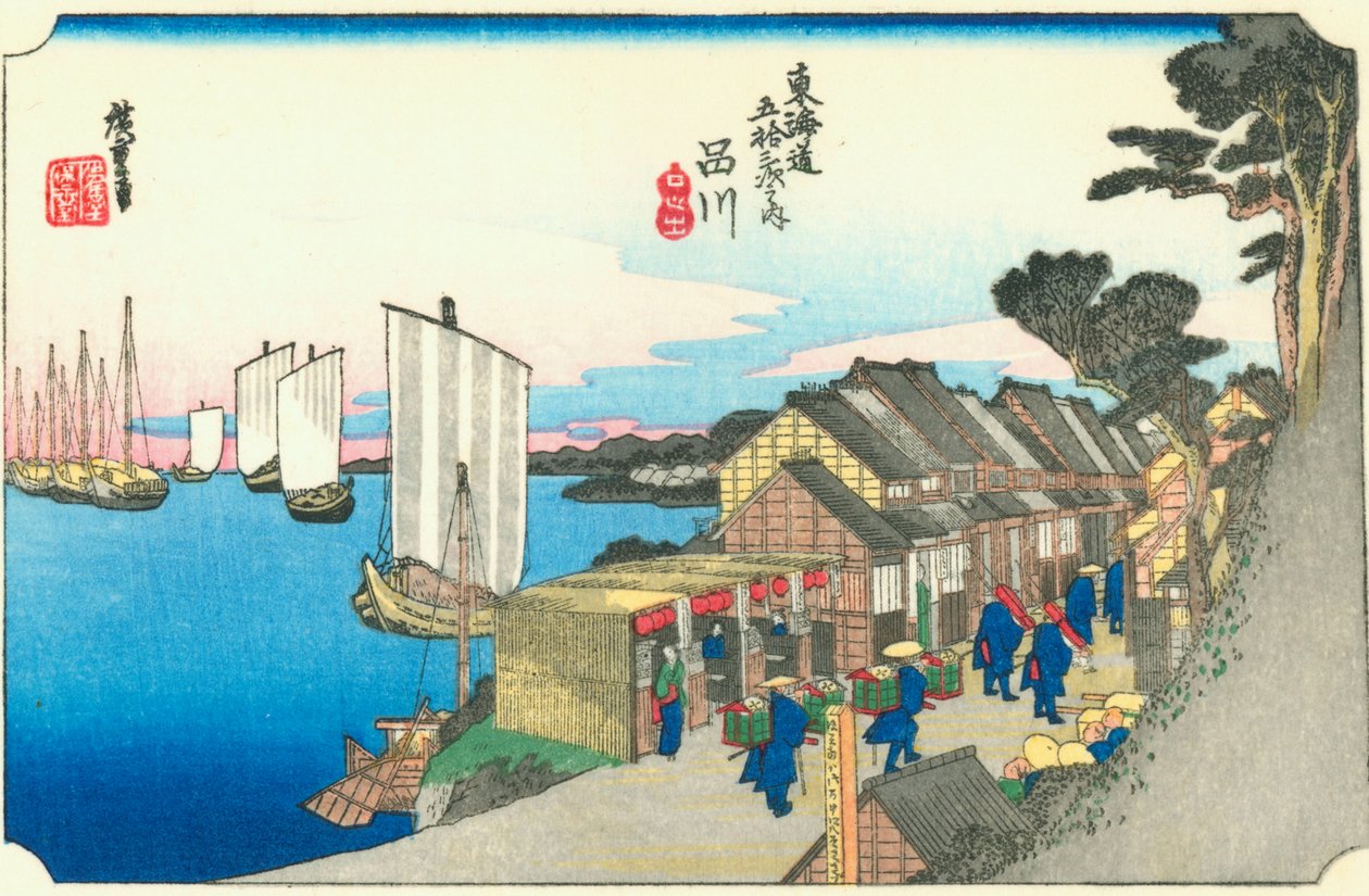 53 stanic Tokaidó - č. 2. Shinagawa. od Hiroshige