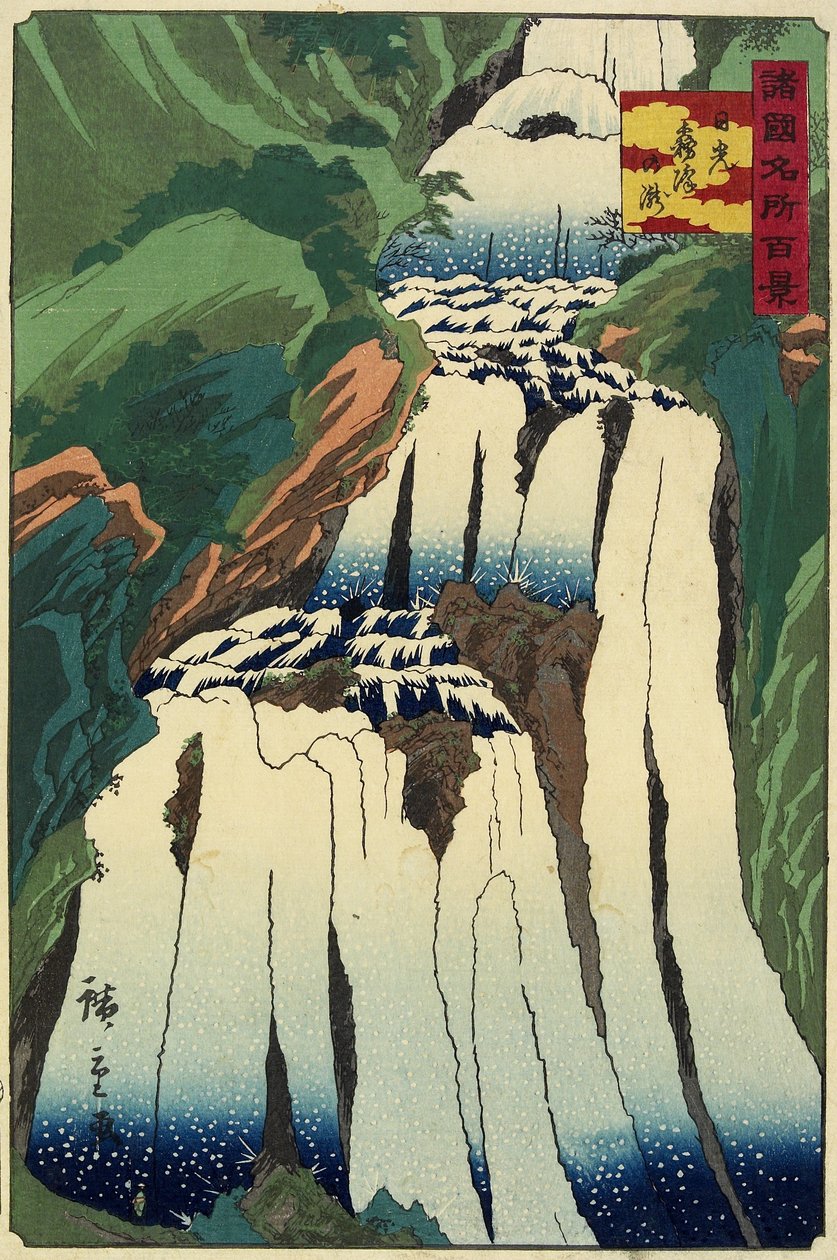 Misty Falls of Nikko_, říjen 1859 od Hiroshige II