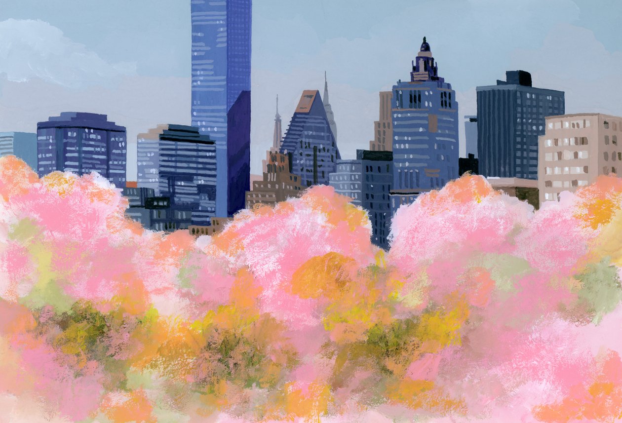 New York a třešňové květy, 2016, od Hiroyuki Izutsu