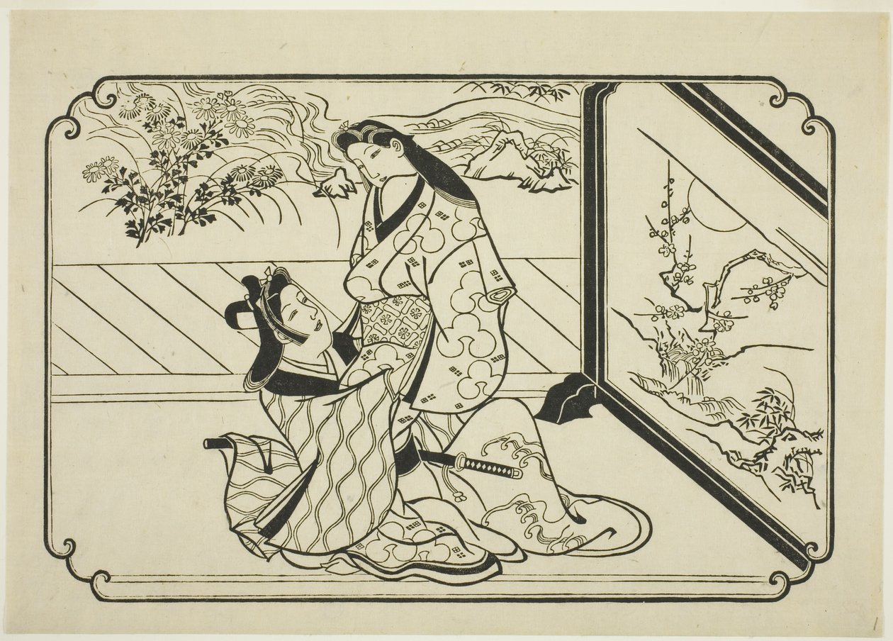 Za Obrazovkou od Hishikawa Moronobu