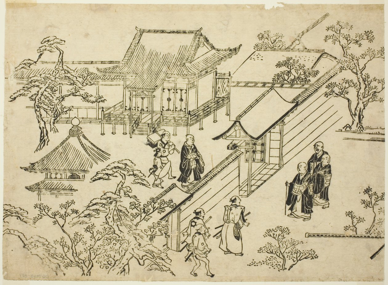 Honbo, ze seriálu „Scény prohlídek květin v Ueno (Ueno hanami no tei)“ od Hishikawa Moronobu