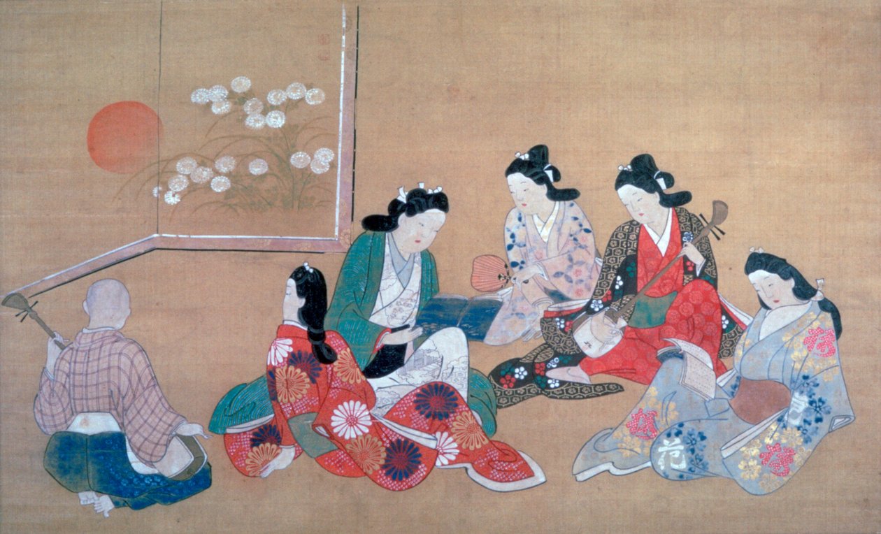 Hudební večírek, c1690 od Hishikawa Moronobu