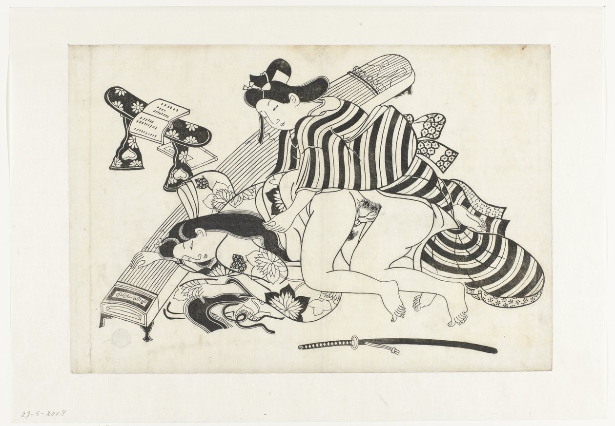 Erotická show od Hishikawa Moroshige (attributed to)