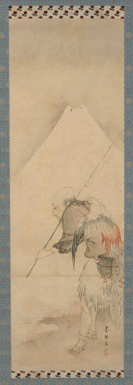 Rybář Hakuryo a hora Fuji, období Edo, 1770-1820. od Hishikawa Sori