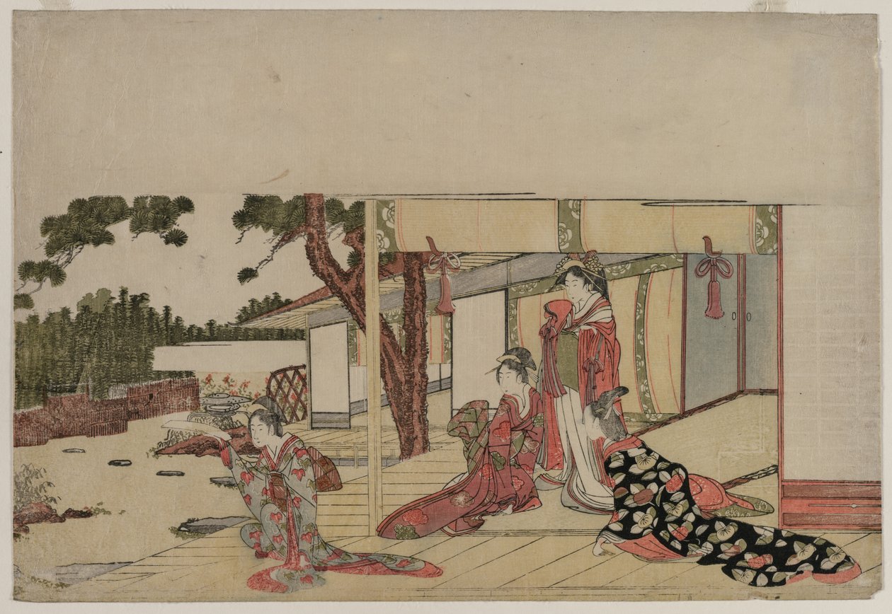 Ženy na verandě, c. 1800. od Hishikawa Sori III