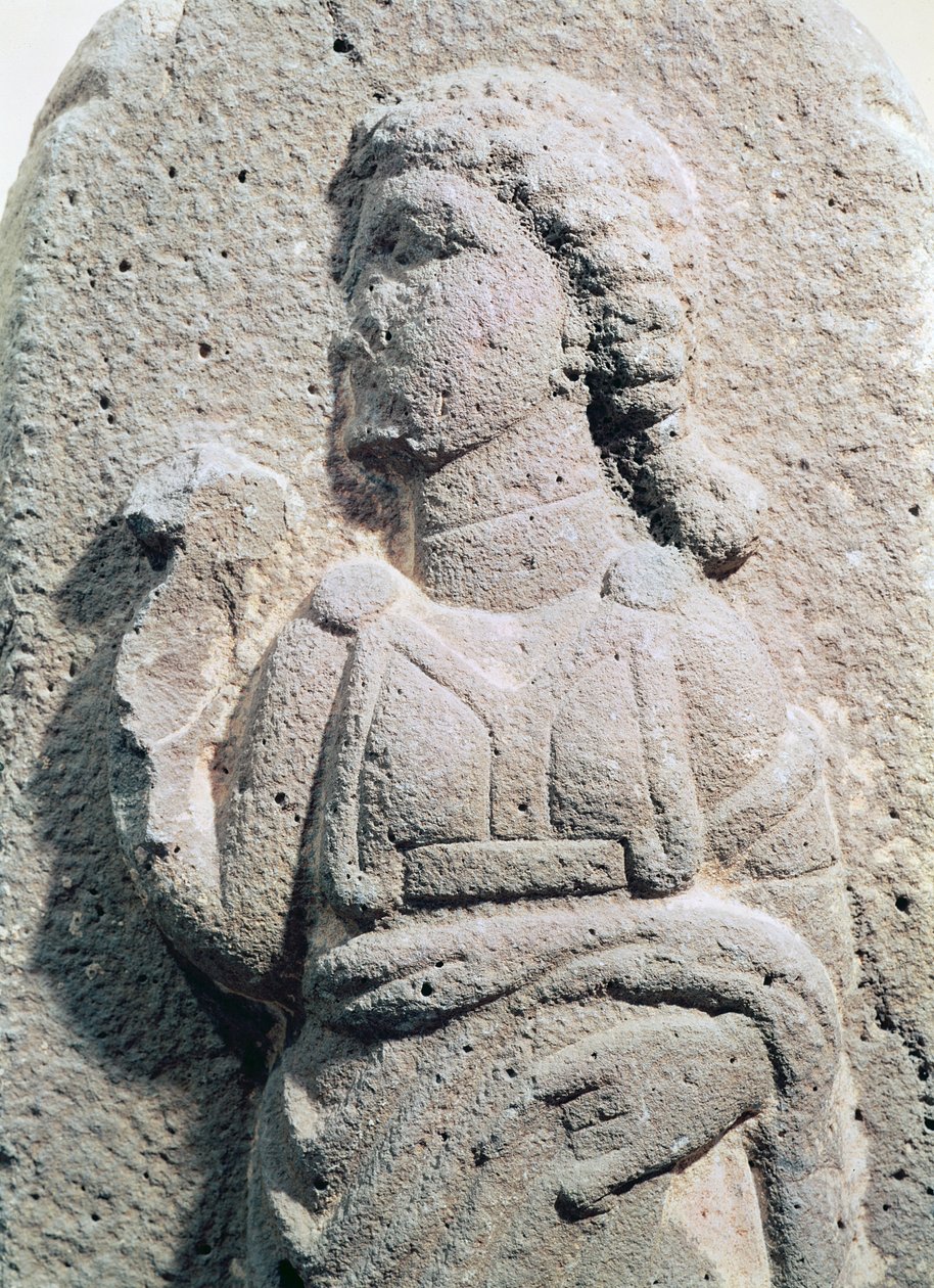 Reliéf zobrazující Chetitku v tradičním oděvu ze Sýrie, cca 1300-1200 př.nl od Hittite
