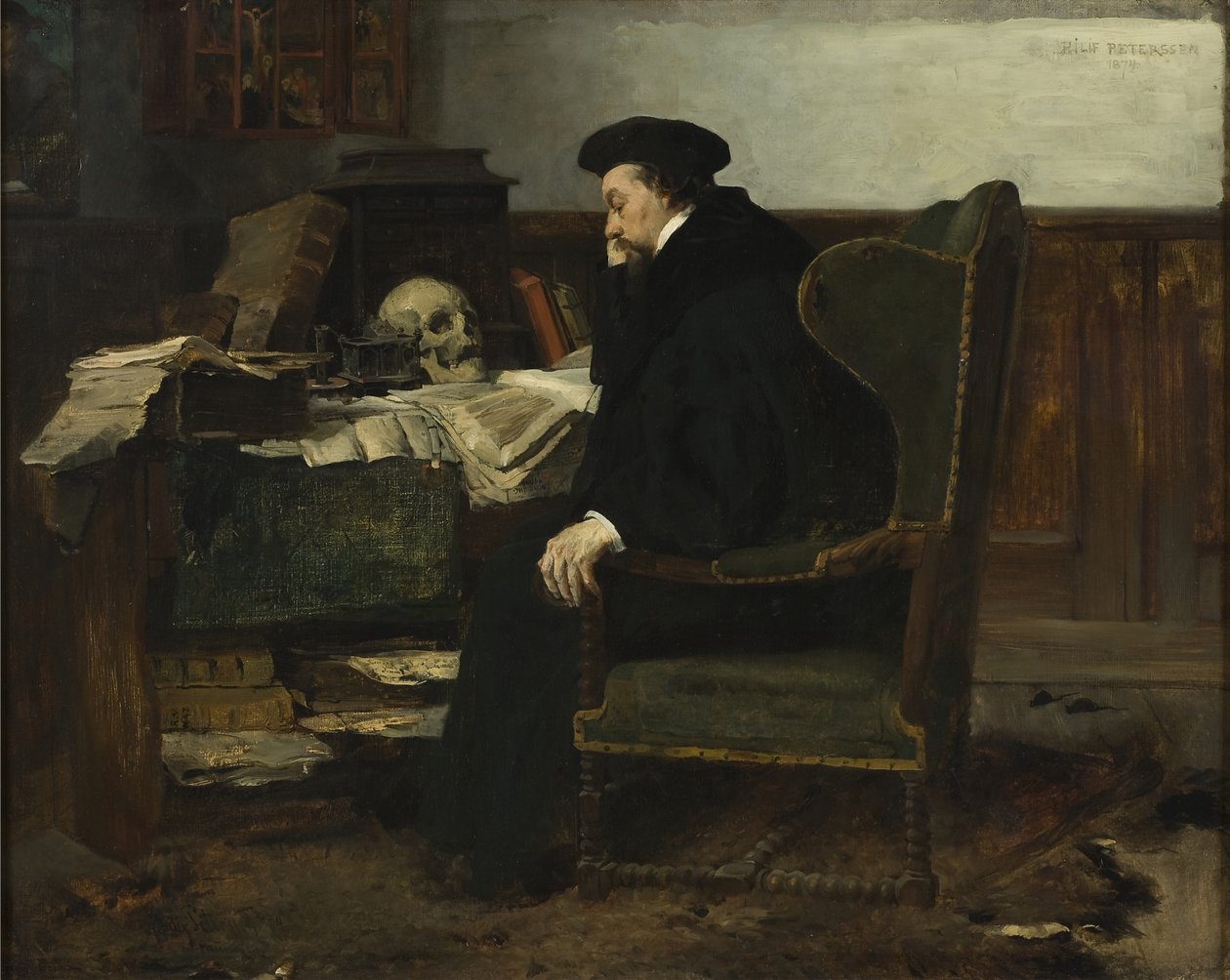 Pohlceno v jeho studiích, 1874 od Hjalmer Eilif Emanuel Peterssen