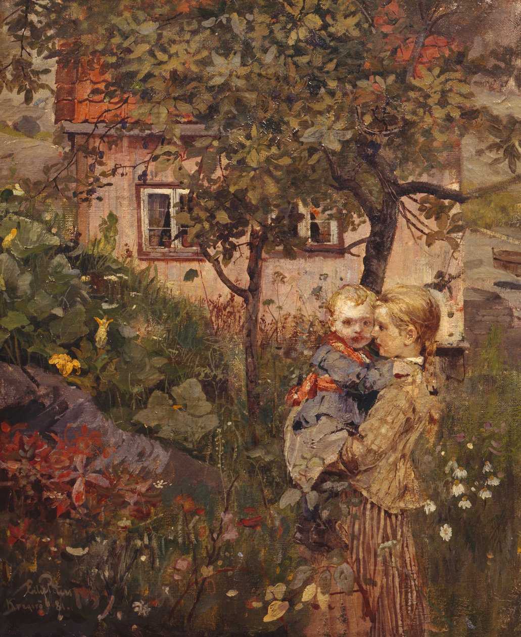 Děti v zahradě od Hjalmer Eilif Emanuel Peterssen