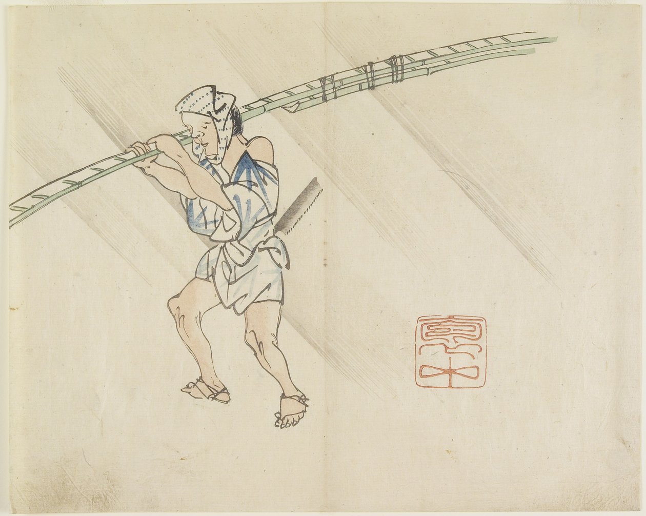 (Prodejce bambusových tyčí), c. 1830 od Hogyoku