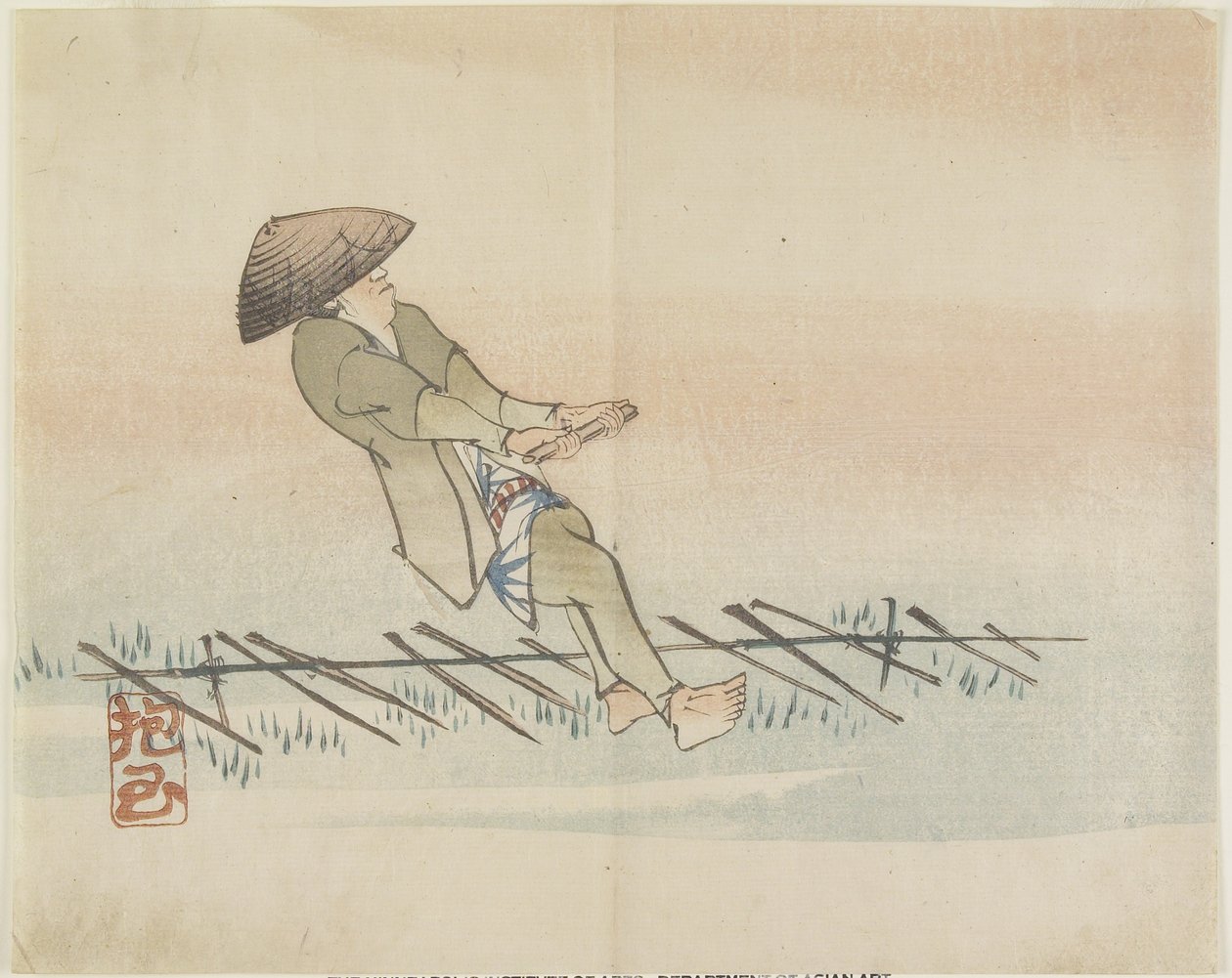 (Muž táhnoucí hedvábnou nit), c. 1830 od Hogyoku
