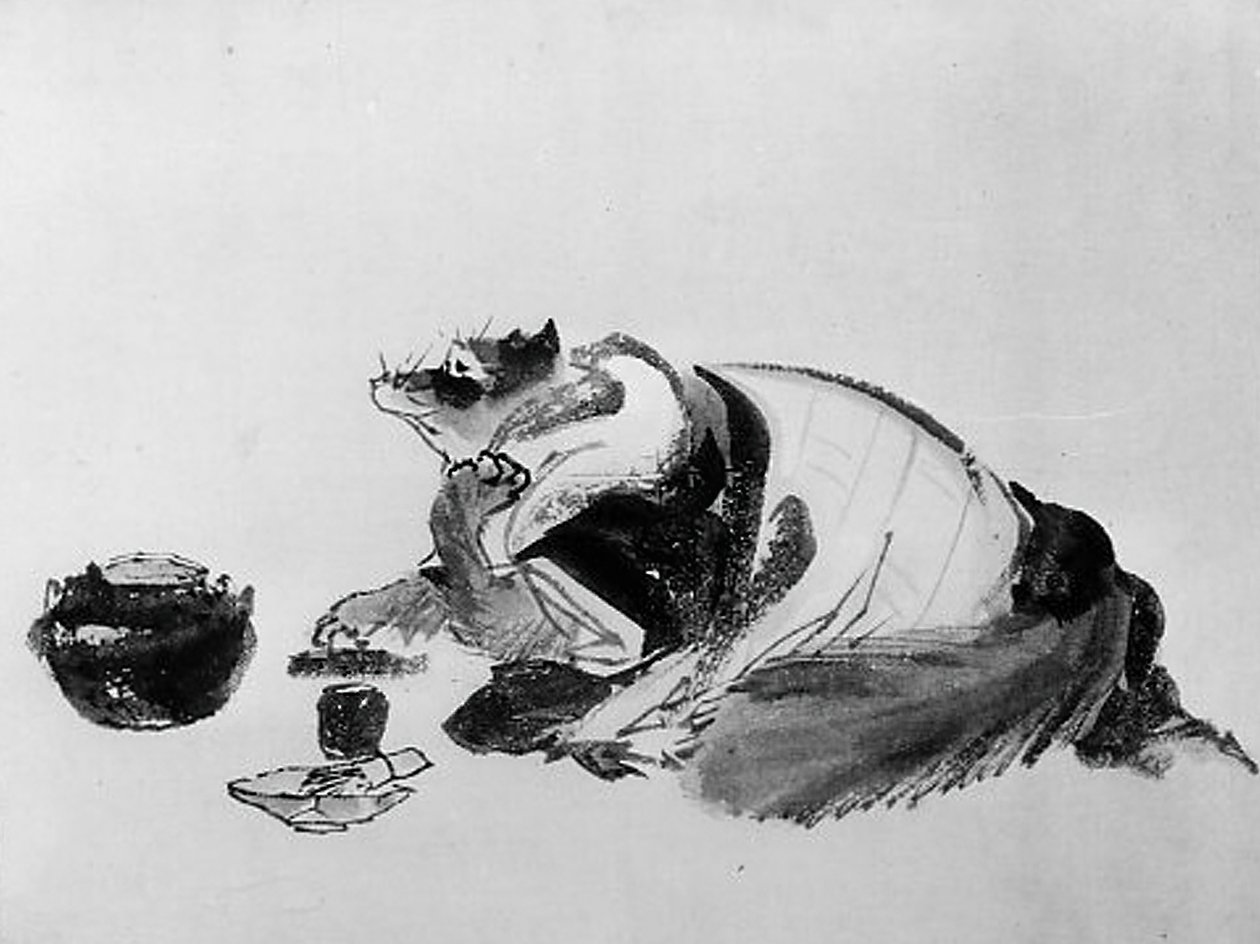 Jezevec, 19. století. od Hokusai School.