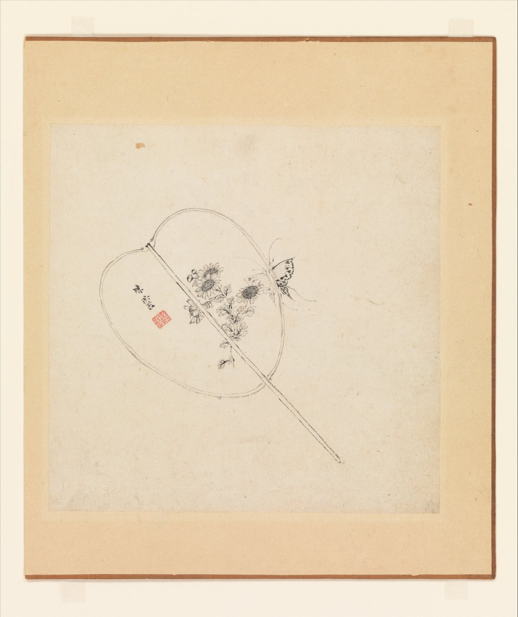 Různé studie, jeden list datován 1619 (album dvanácti obrazů; tuš na papíře) od Hongshou Chen