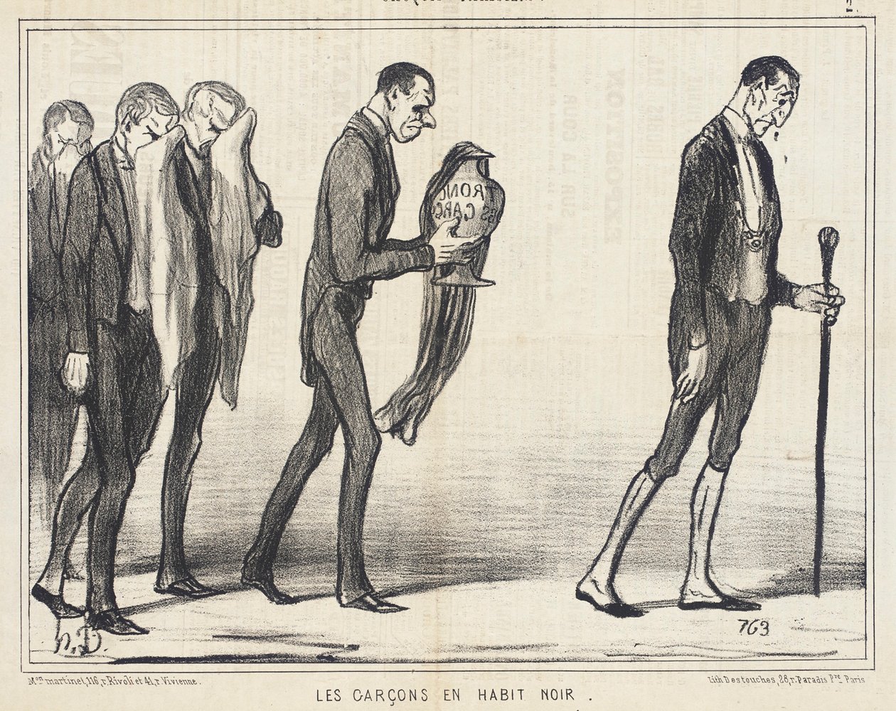 Kluci v černých kabátech od Honoré Daumier