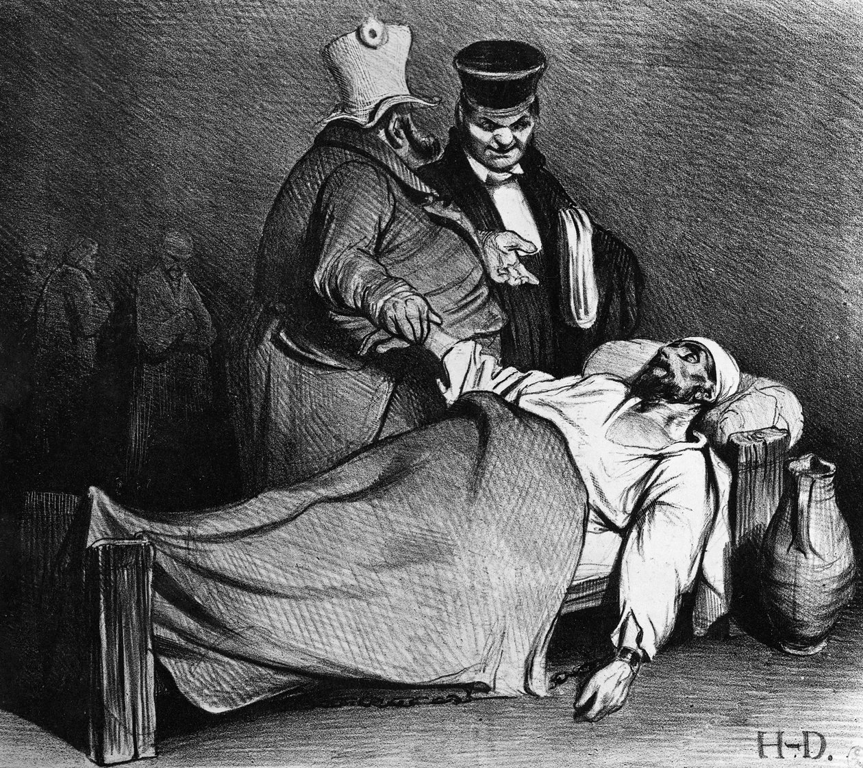 Karikatura Louis-Philippe s francouzským generálním prokurátorem, z „La Caricature“, 11. září 1834 od Honoré Daumier