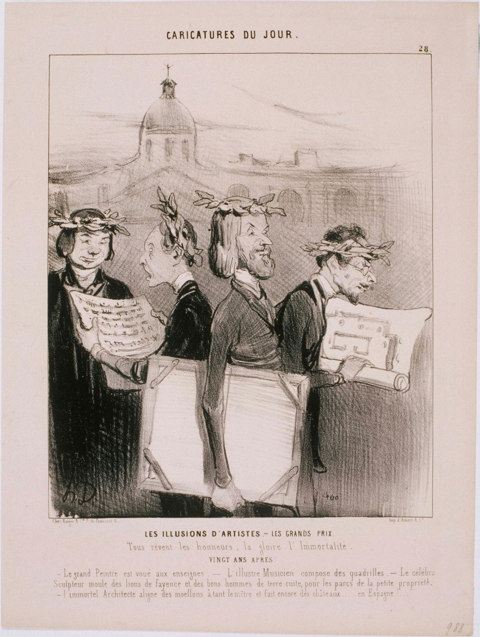 Karikatury dne - Les Illusions DArtistes od Honoré Daumier