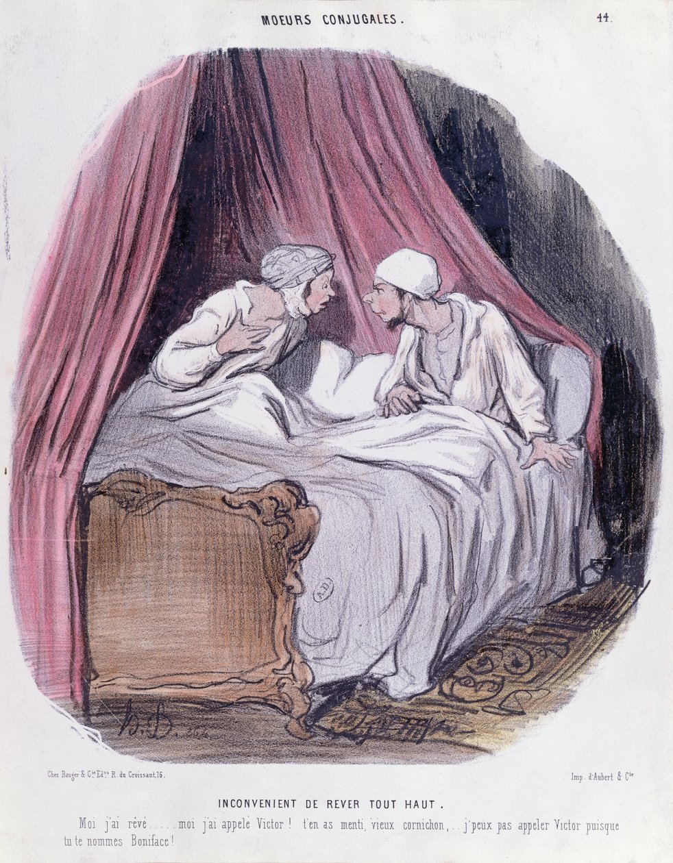 Karikatura o manželství, polovina devatenáctého století od Honoré Daumier