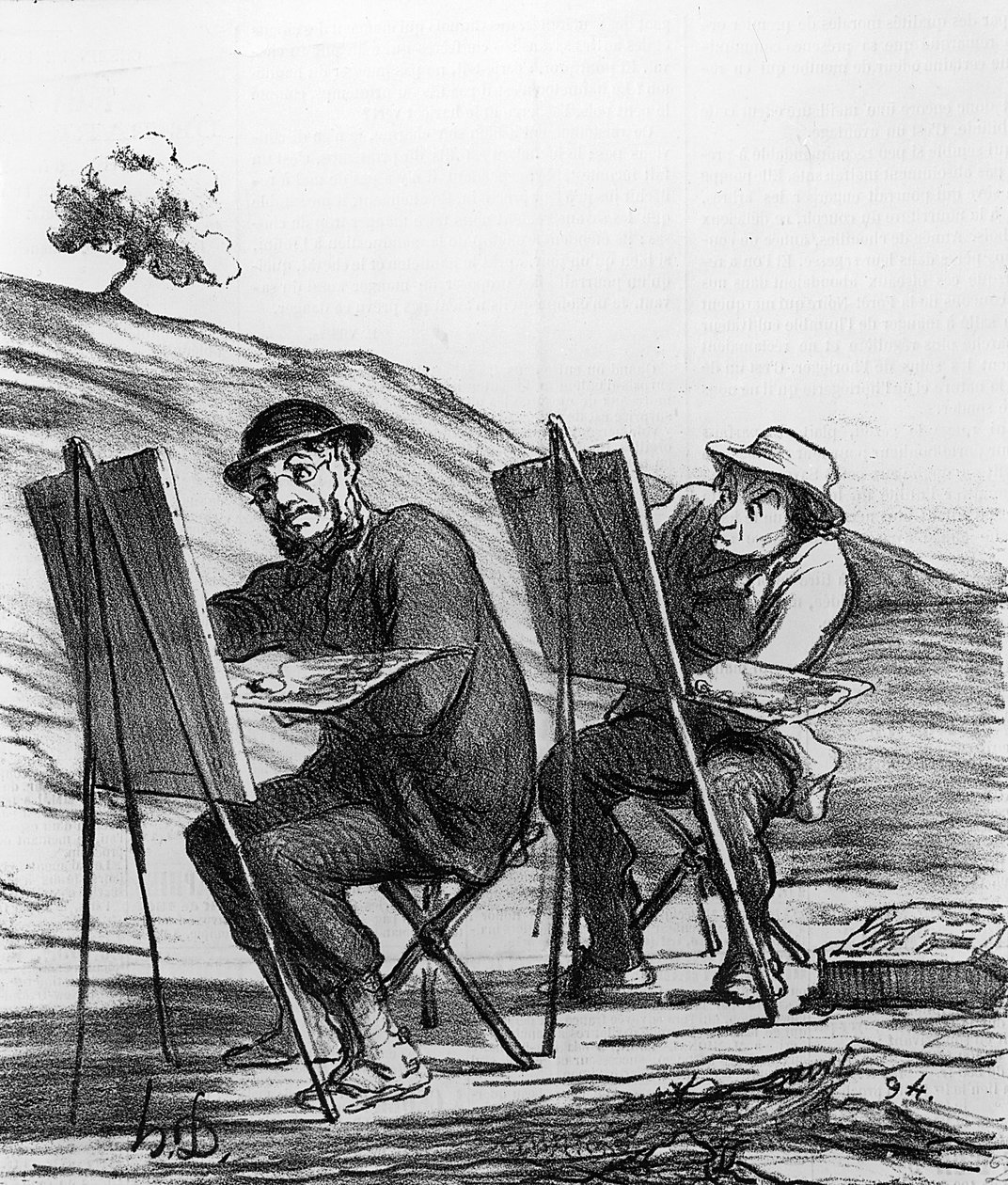 Kreslený parodující krajináři, z časopisu „Charivari“, 12. května 1865 od Honoré Daumier