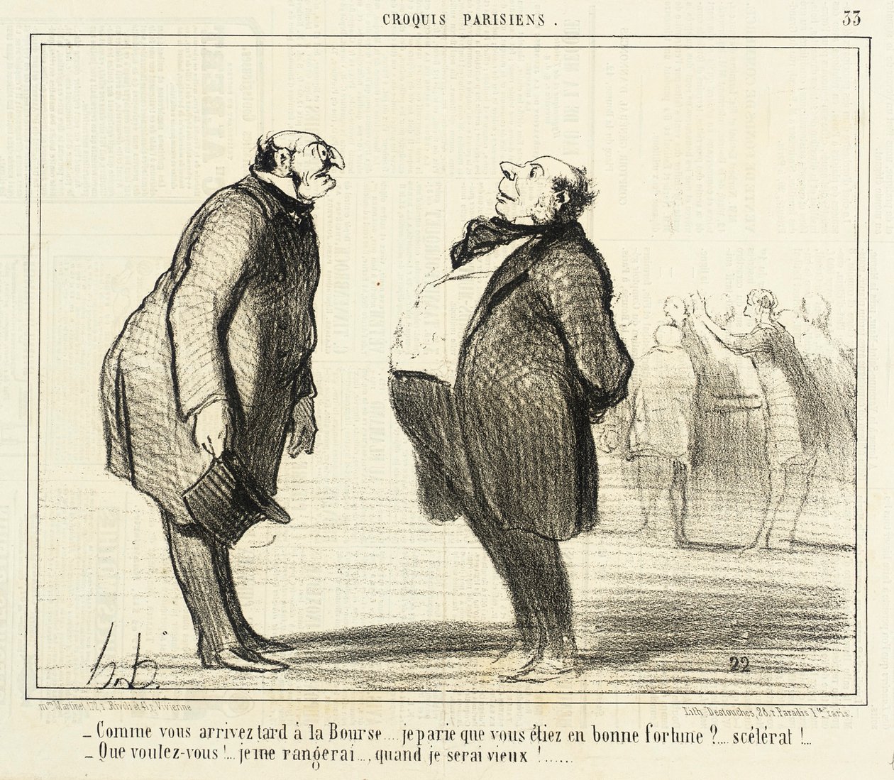 Jak dorazíte pozdě na Bourse od Honoré Daumier